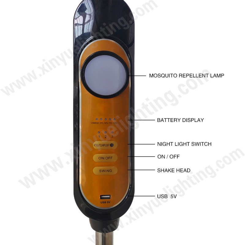 Fs-218 16-Inch Factory Direct Solar Fan - Solar-Powered Fan for Outdoor Camping, Wall-Mounted Fan Lamp, Convenient Charging, Floor-Standing Fan