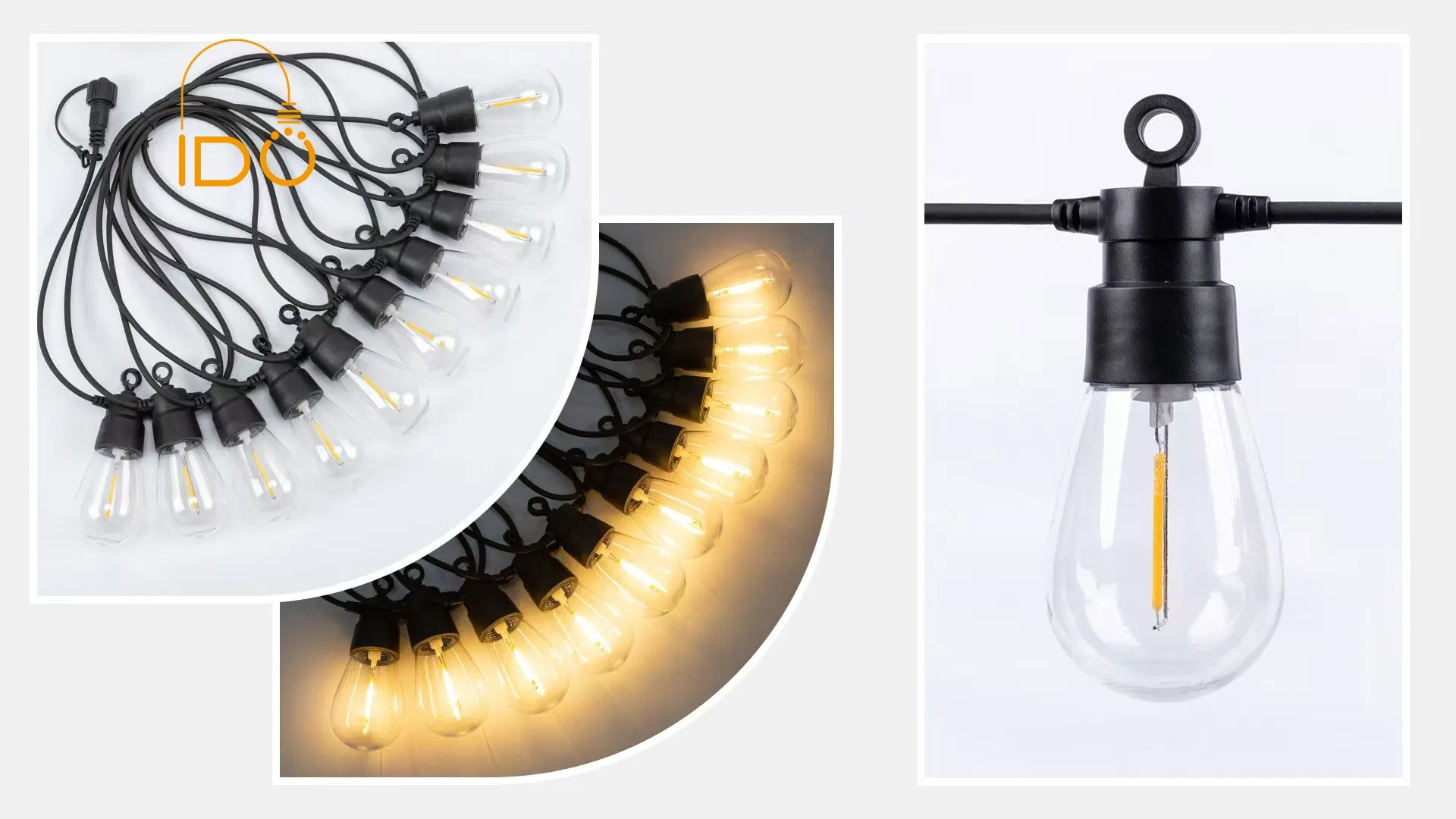 Solar-Powered LED Outdoor String Lights for Park Path Lighting