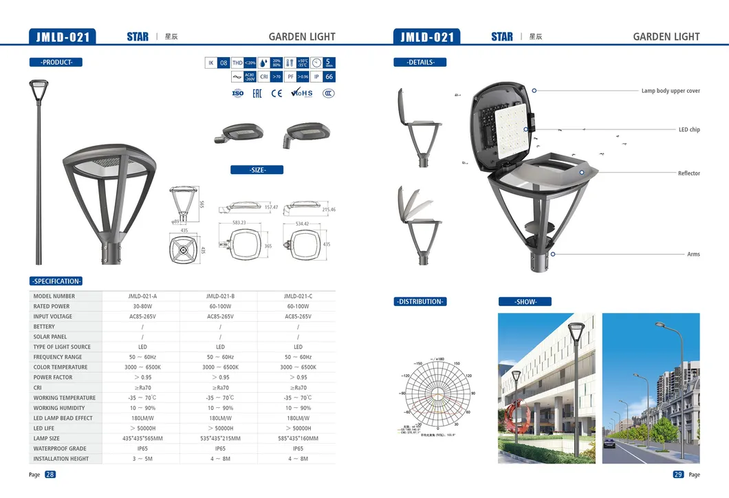 Outdoor Solar Powered Garden Light Detail