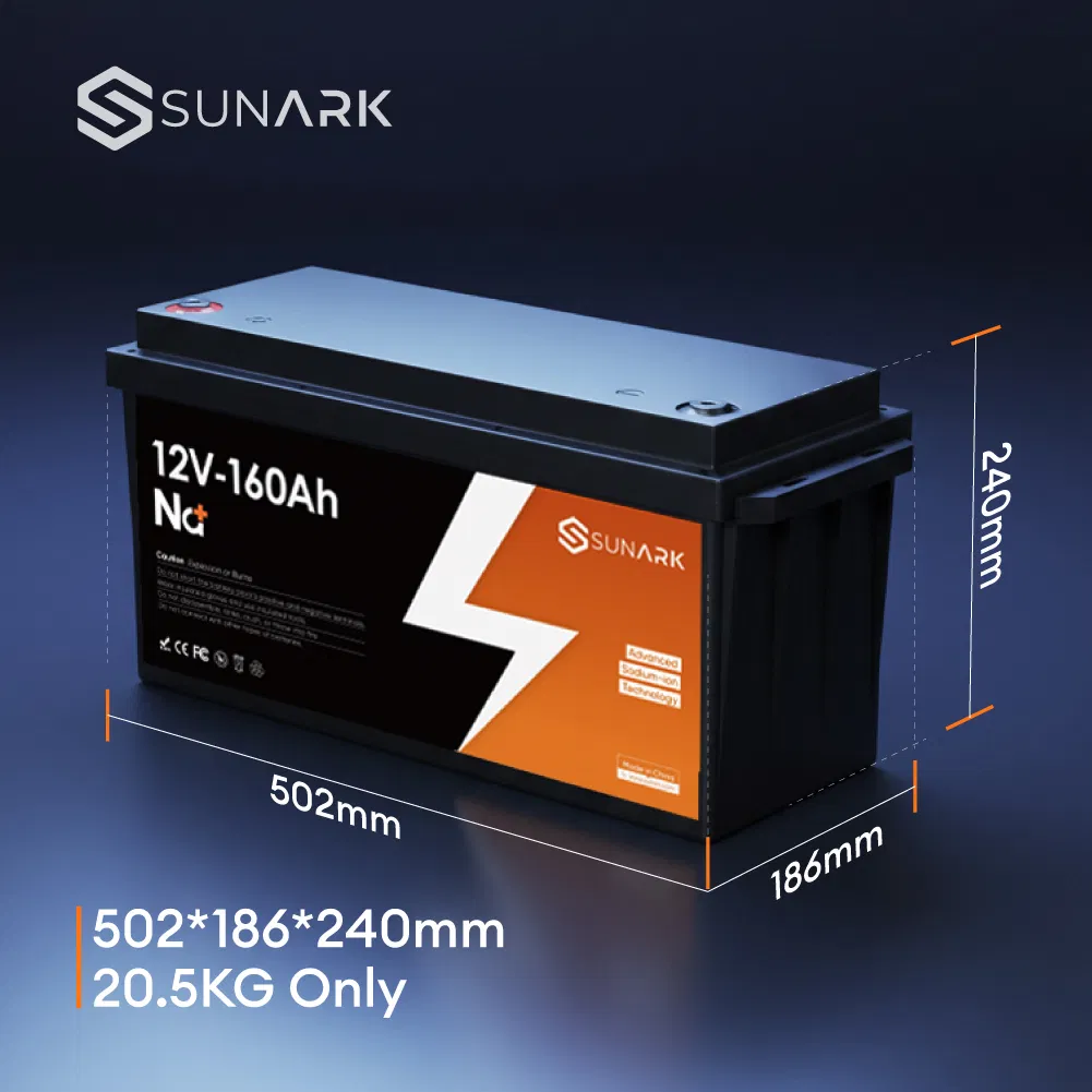 Sunark Na-Ion Battery with 12V 160ah High Energy Density for off-Grid Solar System Power Backup