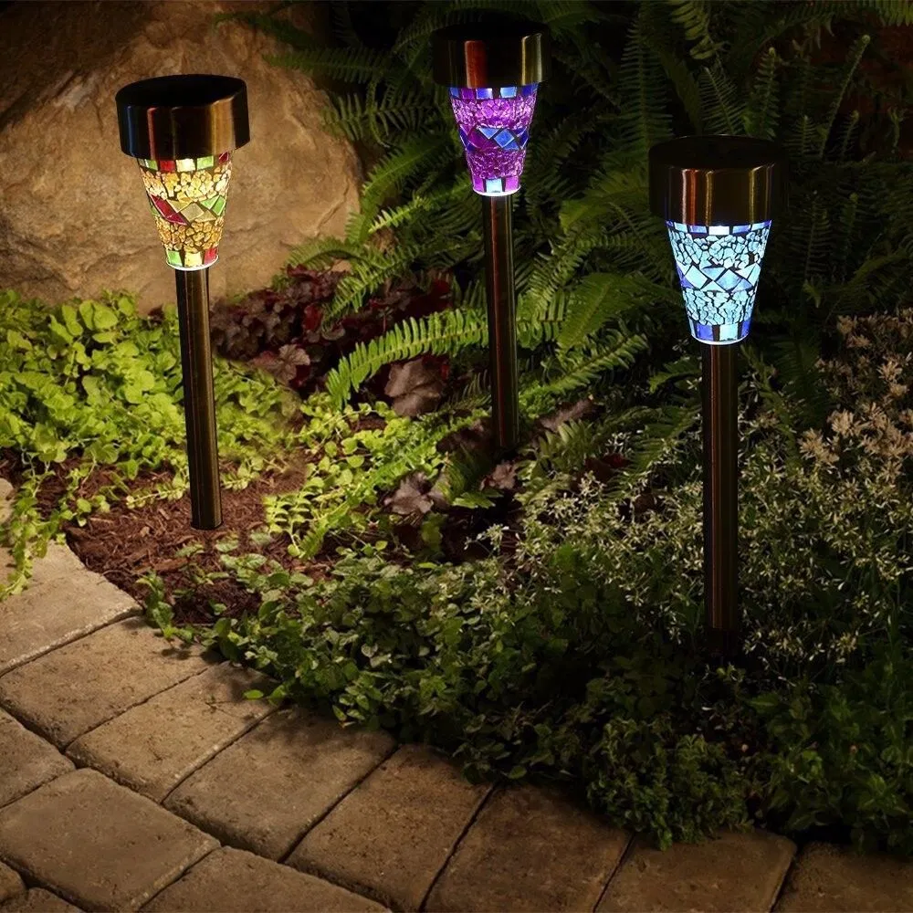 Solar Powered Garden Lights Waterproof, Auto on/off Outdoor Light for Lawn Patio Walkway Driveway Decor Landscape Lighting
