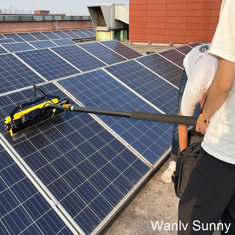 Telescopic Solar Panel Cleaning Brush Kit to Remove Dust Debris Birds Dropings