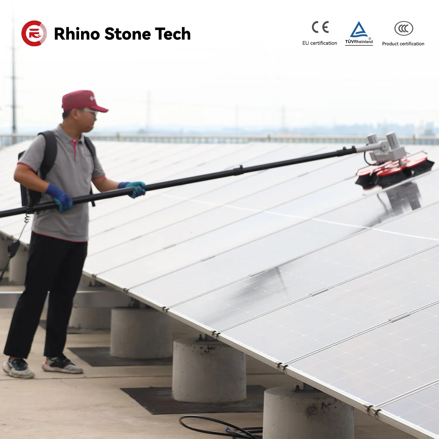 Smart Double-End Rotating Brush Photovoltaic Cell Cleaning Tool Solar Panel Protection Kit