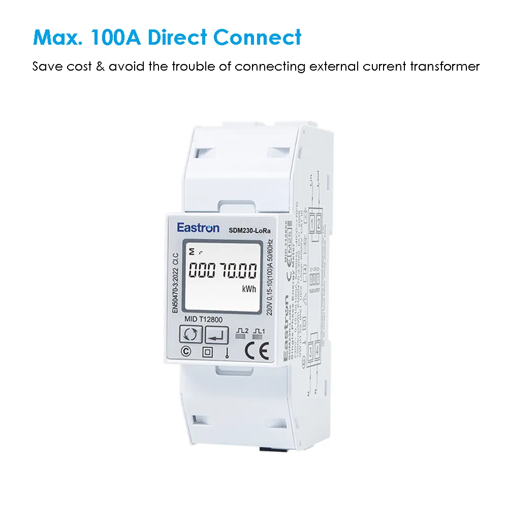 Eastron Sdm230-Lora MID UL Approved Single Phase Direct Connection Loramesh Wireless Smart Energy Meter