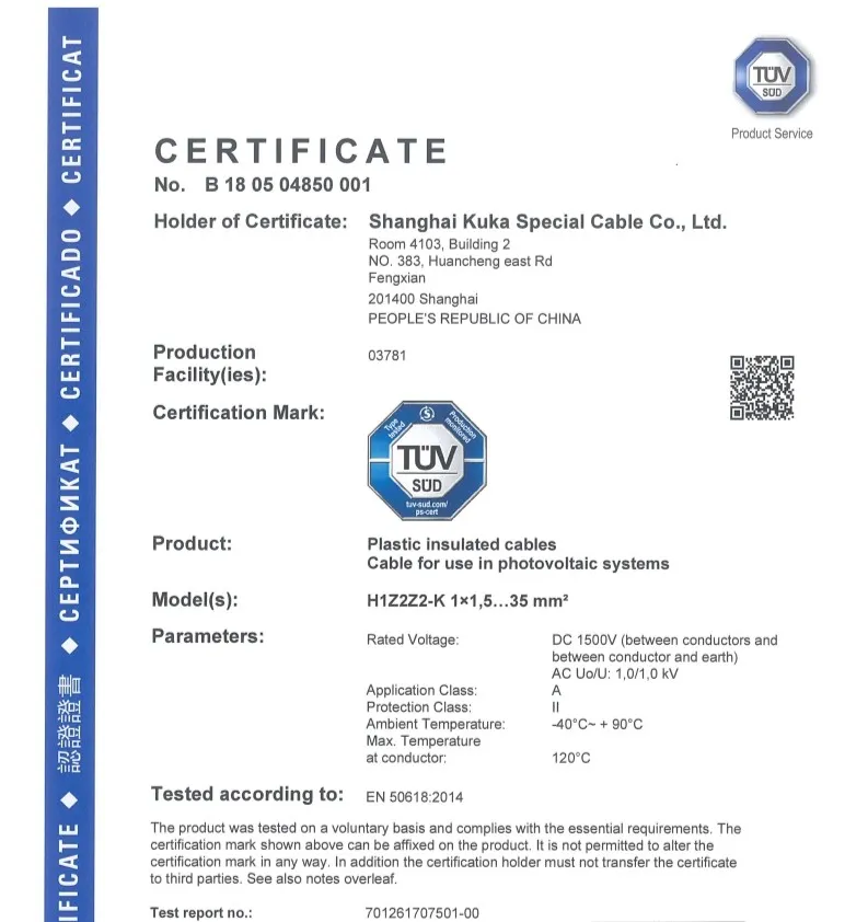 TUV Certificate