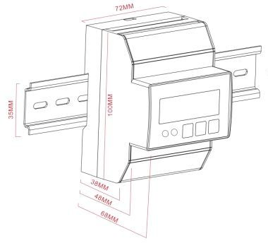 AT180G Digital Three Phase Din Rail Electric Smart Energy Meter