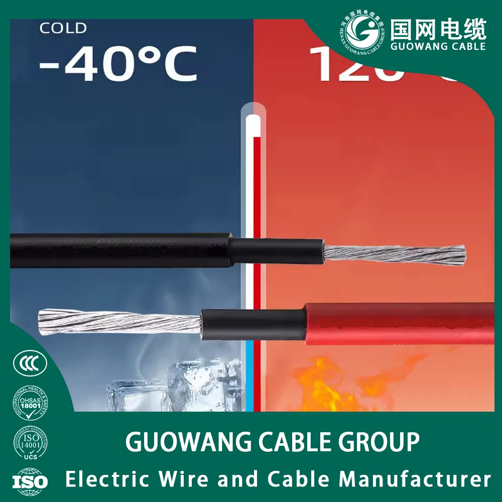 Factory Price TUV UL Approval Tinned Copper 4mm 6mm 10mm 6mm2 Photovoltaic DC PV1-F Photovoltaic PV Solar Panel Cable H1z2z2-K
