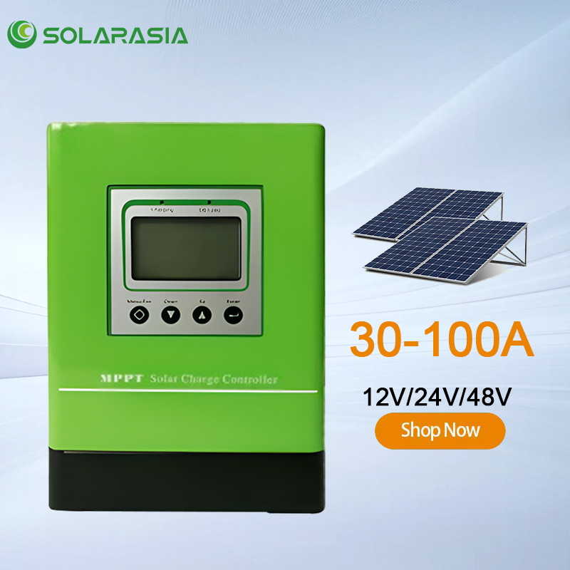 MPPT Solar Controller 12V 24V 48V MPPT Charge Controller 30A 50A 60A 80A 100A MPPT Controller Regulator with RS485 and Bluetooth for Home Systems