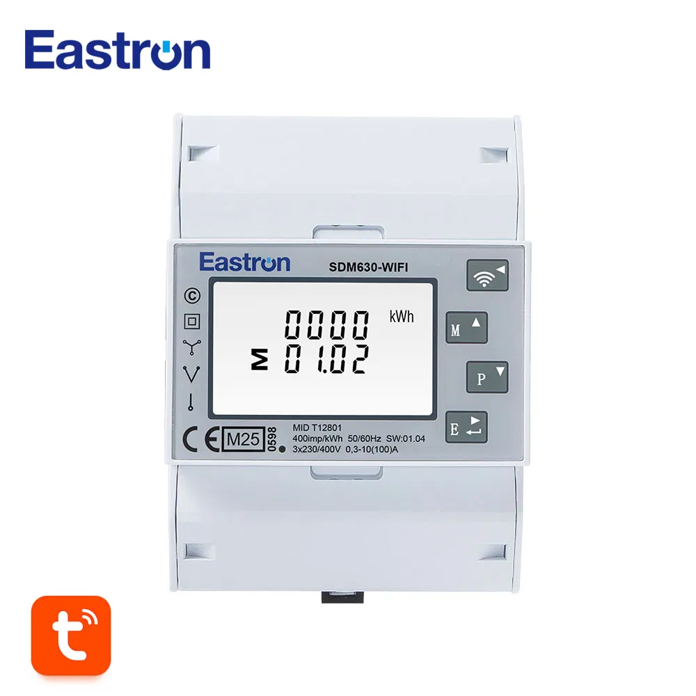 Eastron Sdm630-WiFi-Ty 3p3w/3p4w Class 0.5 MID Energy Meter Tuya WiFi Energy Meter for Smart Home Monitoring