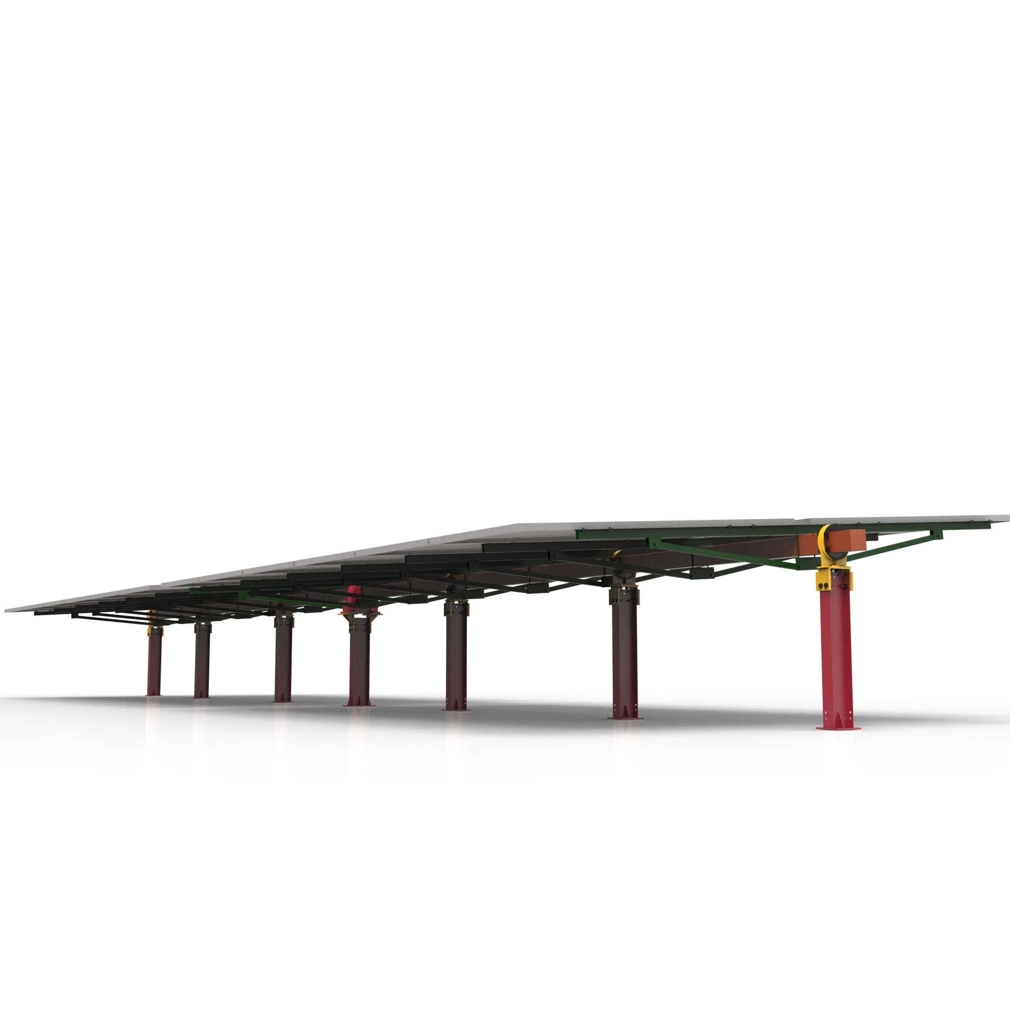 High Durability Painted Heavy Duty Loads Single Axis Solar Tracker Racking System