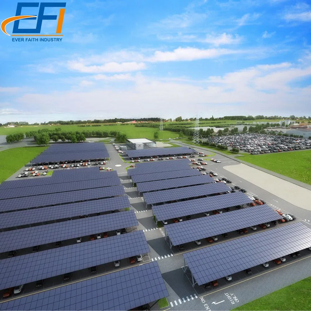 Carbon Steel Solar Carport Carport PV Ground Mounting System Metal Carport Structures