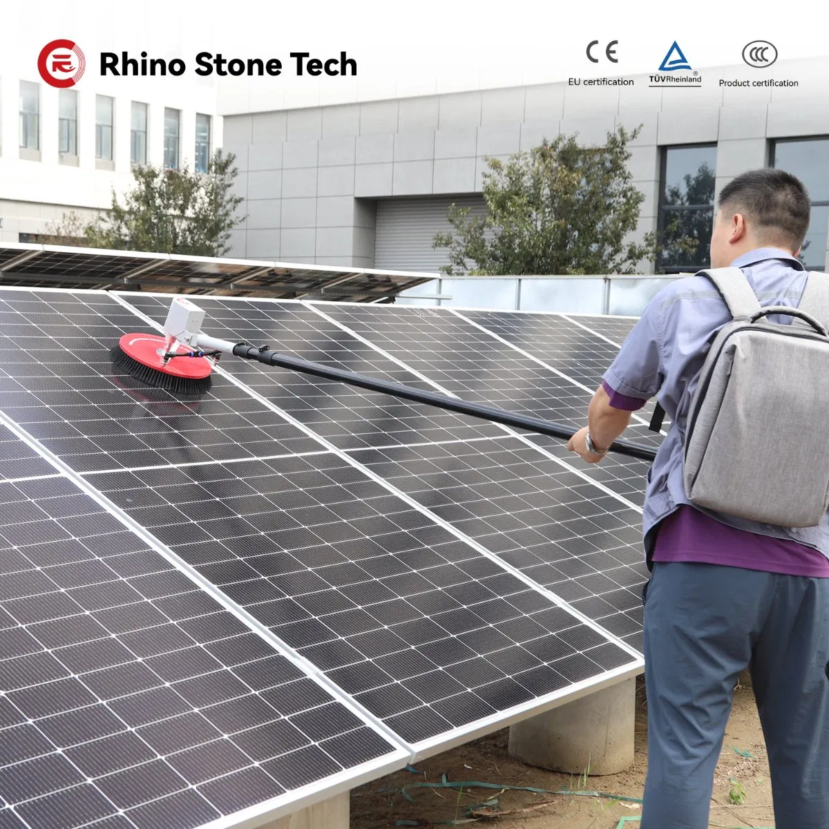 Weather-Resistant Solar Panels Cleaning Brush Photovoltaic Station System Dirt Solutions Kit