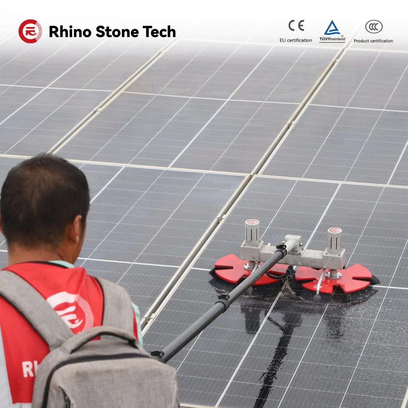 Smart Double-End Rotating Brush Photovoltaic Cell Cleaning Tool Solar Panel Protection Kit