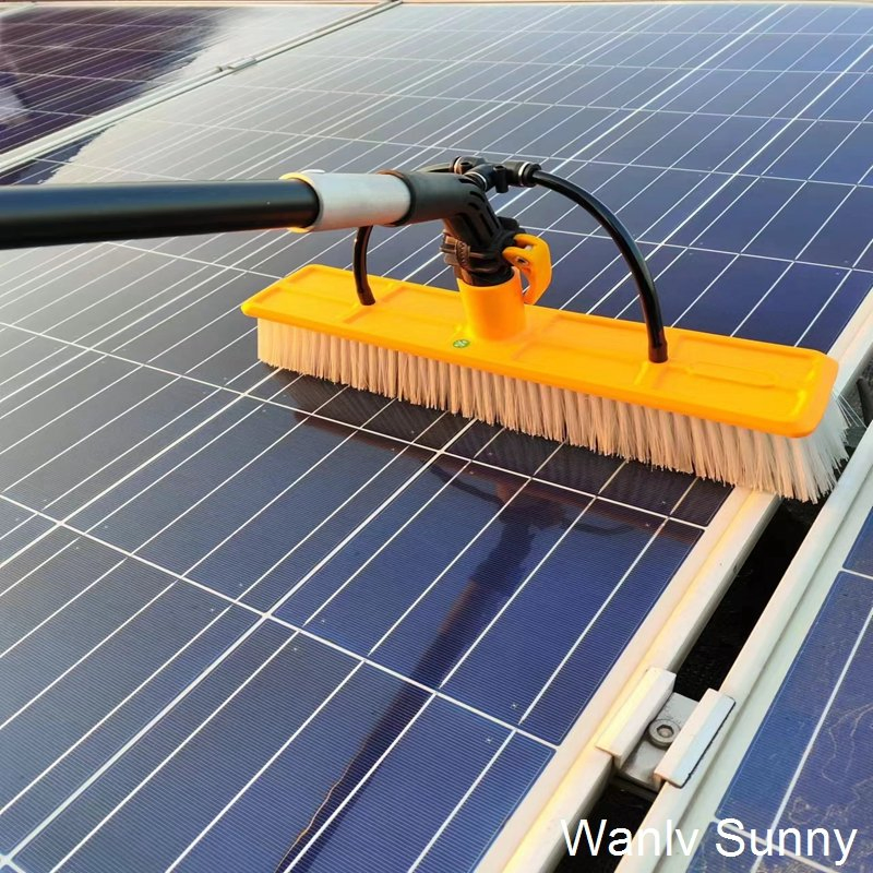 Solar Panel Cleaner Kit with Spray Flat Brush Window Cleaning Tool