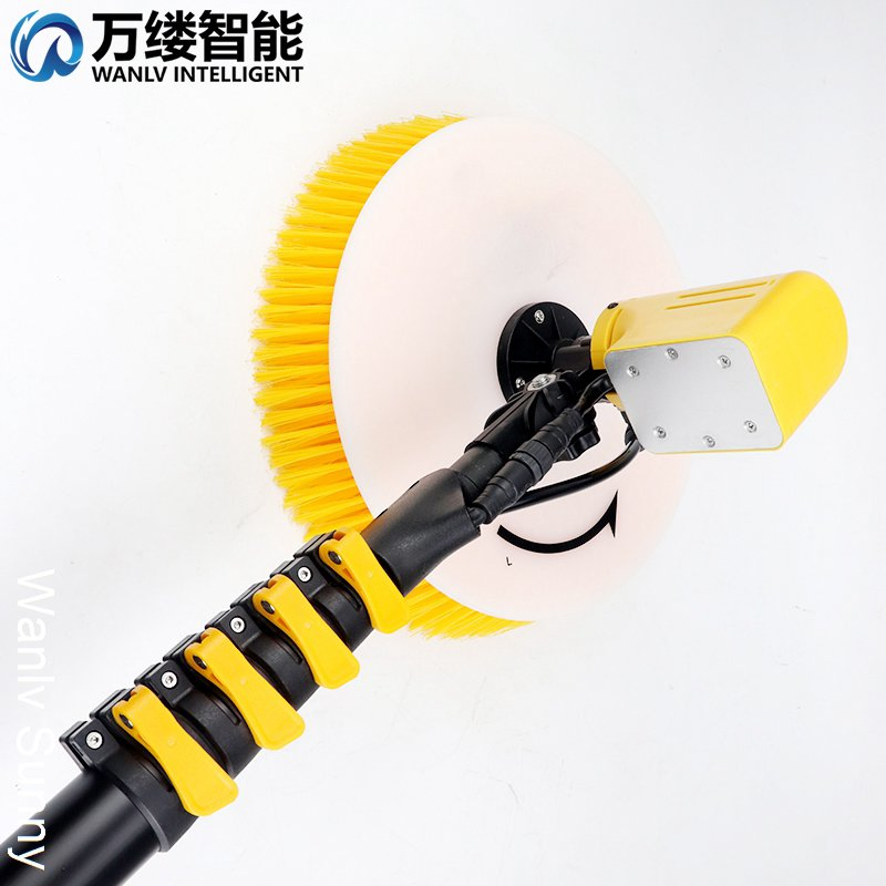 Solar Panel Cleaning Kit with 5.5-Meter Telescopic Pole and Single-Disc Rotary Brush