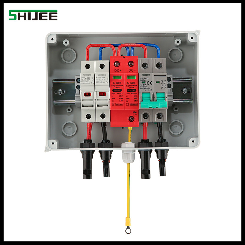 Shijee Waterproof UV Resistant MCB Waysolar Panel Junction Box IP67 Plastic Distribution Breaker Box Suzhou Junction Box DC Solar PV Photovoltaic Combiner Box