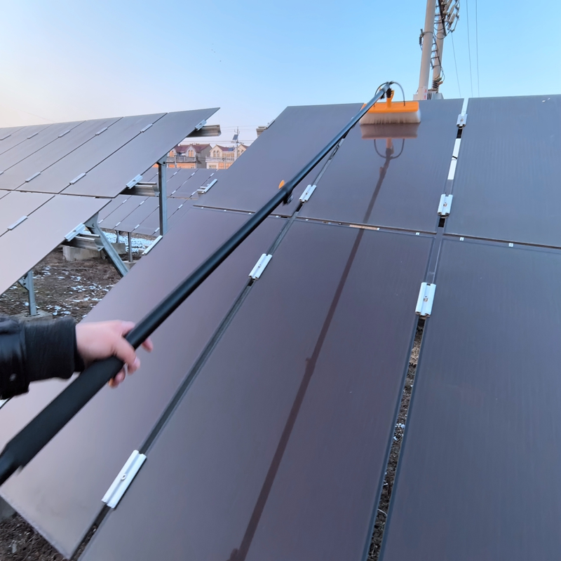 Solar Panel Cleaning Brush Kit with Water Hose and 60W Water Pump