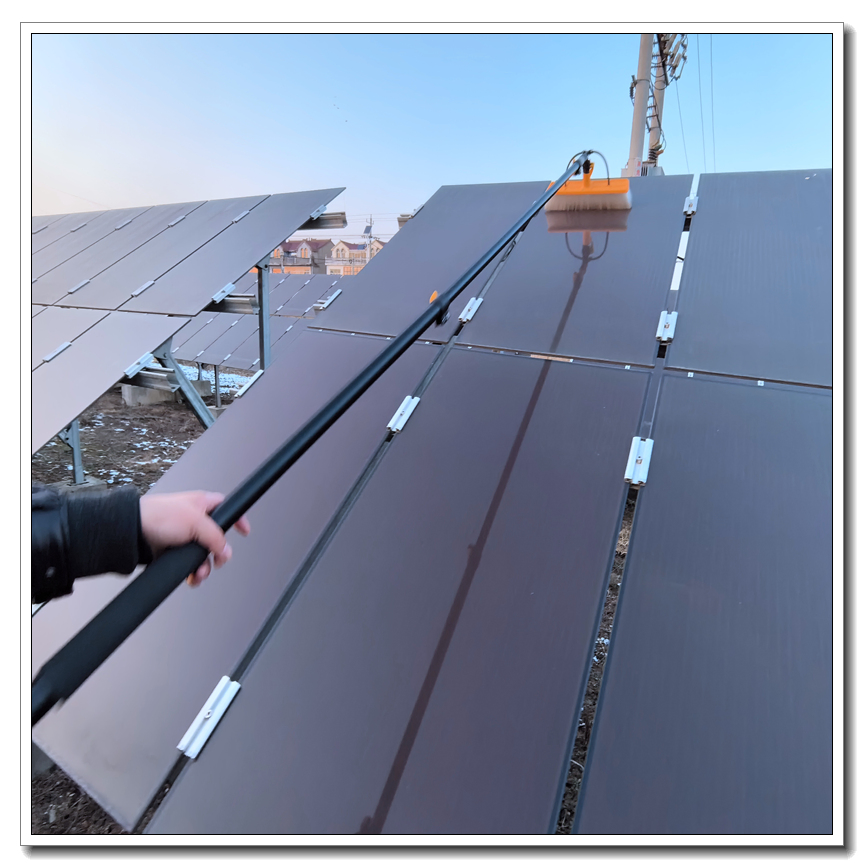 Solar Panel Cleaning Brush Kit for Removal of Dust Smudges and Debris