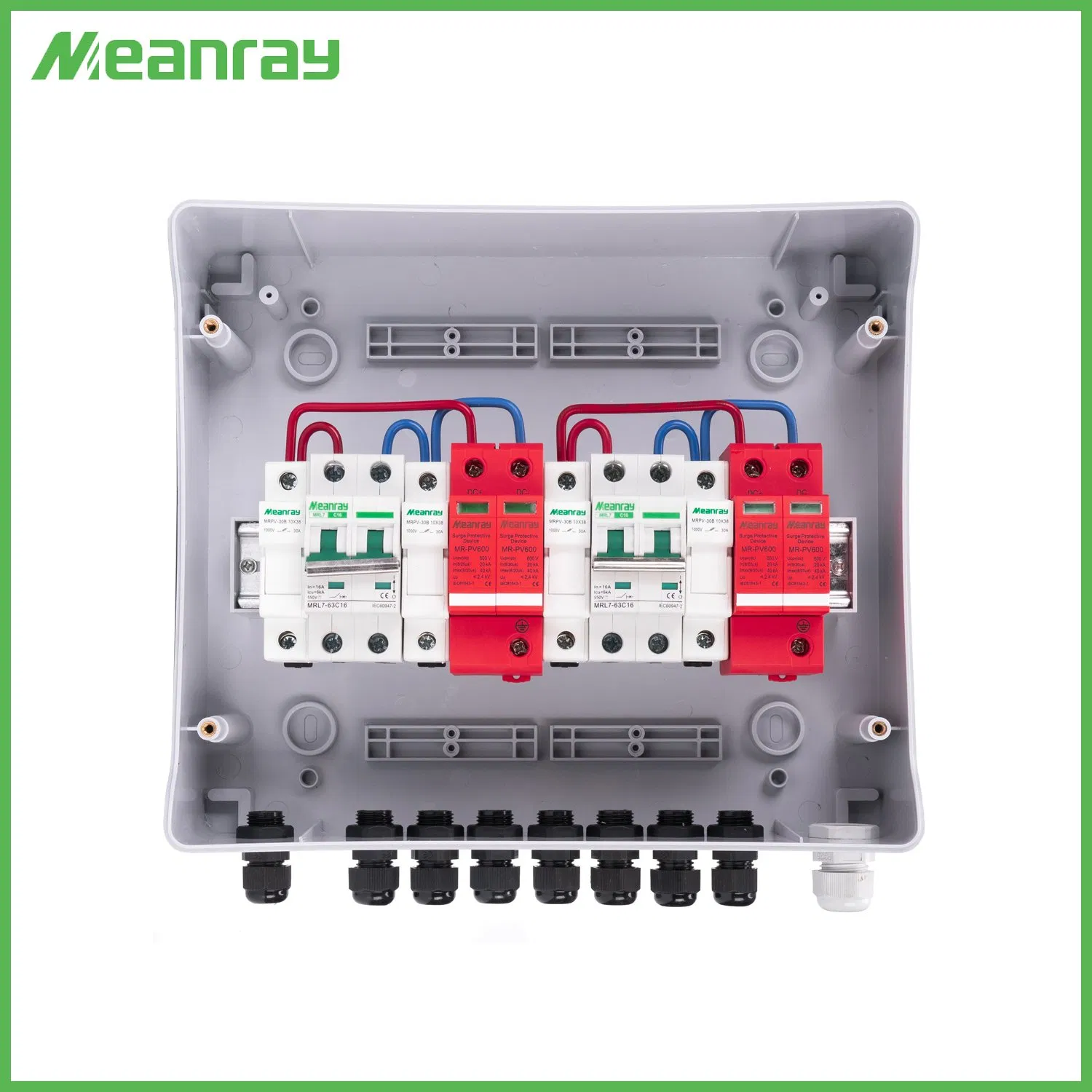 PV String Combiner Box 600V DC System PV Array 2 in 2 out Plastic Box