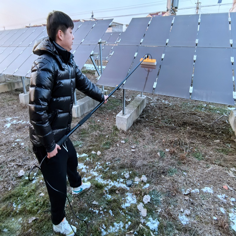 Solar Panel Cleaner Kit with Spray Flat Brush Window Cleaning Tool