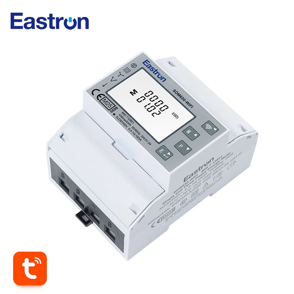 Eastron Sdm630-WiFi-Ty 3p3w/3p4w Class 0.5 MID Energy Meter Tuya WiFi Energy Meter for Smart Home Monitoring