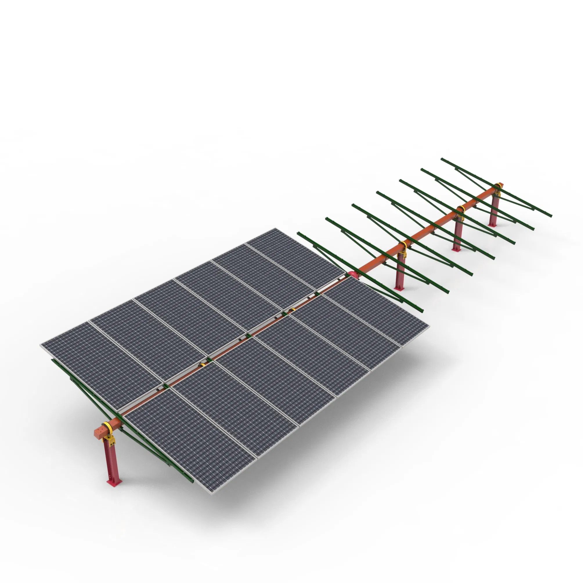 High Durability Painted Heavy Duty Loads Single Axis Solar Tracker Racking System