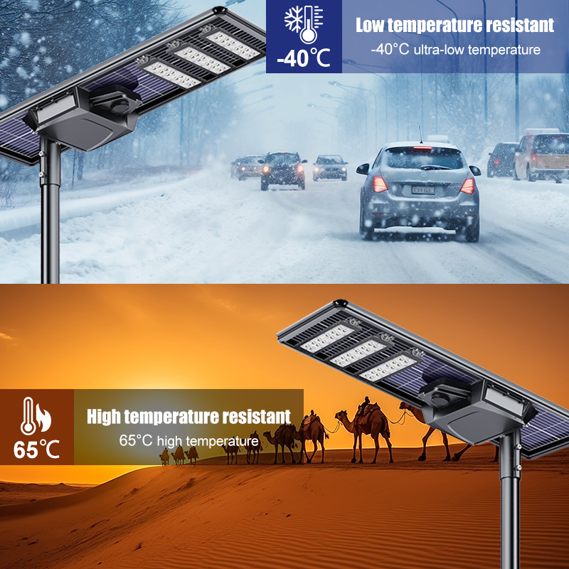 Newly Designed Integrated Solar Street Lamp System, Featuring a Solar Panel and Aluminum IP65 Outdoor Road Lighting Pole for Illumination.