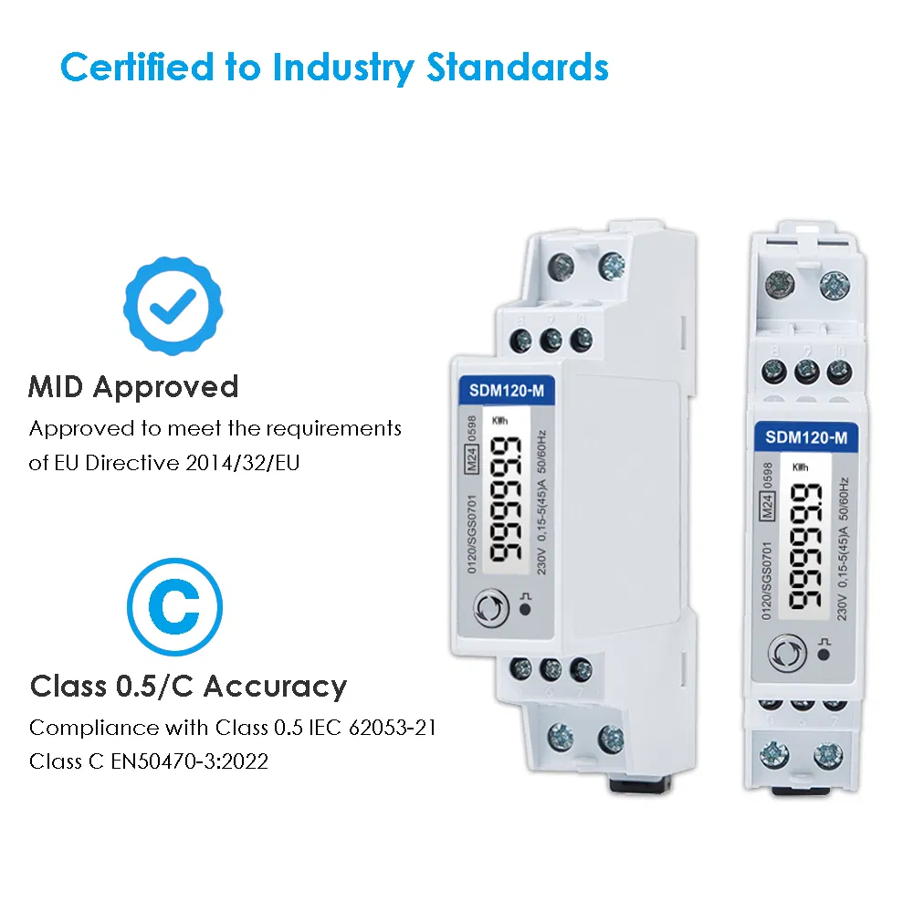 Eastron Sdm120CT-40mA CT Operated DIN Rail Single Phase Multi-Function Smart Energy Meter for PV Metering