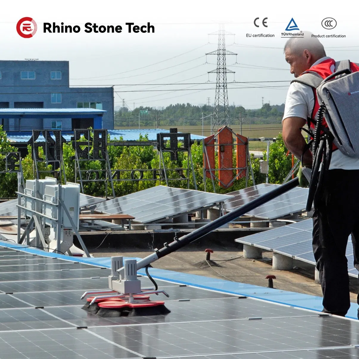 60cm Brush Head Water Hose Fed Glass Cleaning Equipment Carbon Fiber Telescopic Pole Solar Panel Cleaner Kit to Remove Dust Debris Birds Droppings