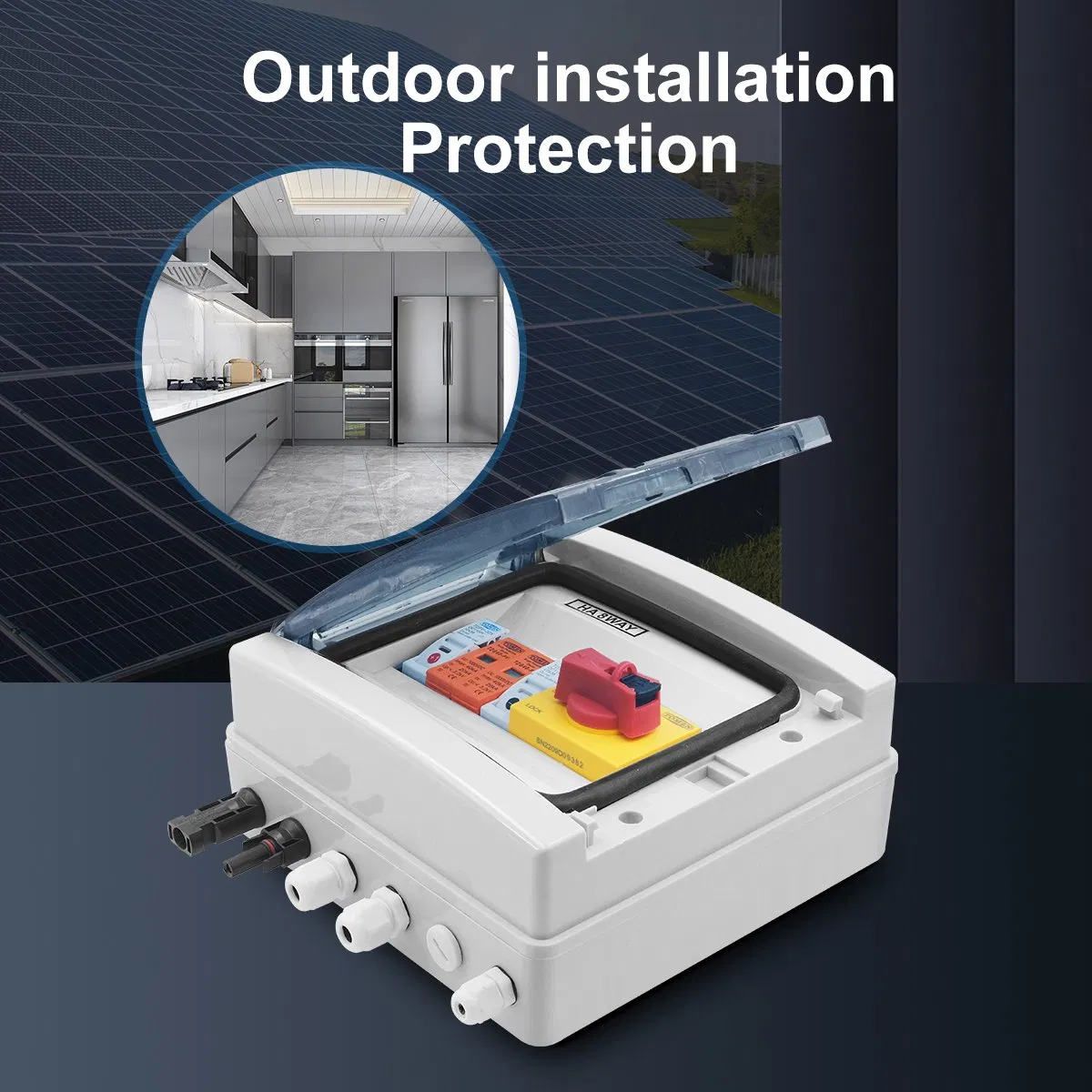 Solar Photovoltaic PV Combiner Box with Lightning Protection 1 Input 1 out