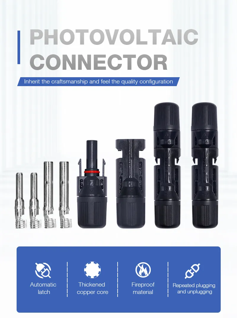 Cable Connectors Female and Male Mc4 IP67 Waterproof Solar Panel Connectors
