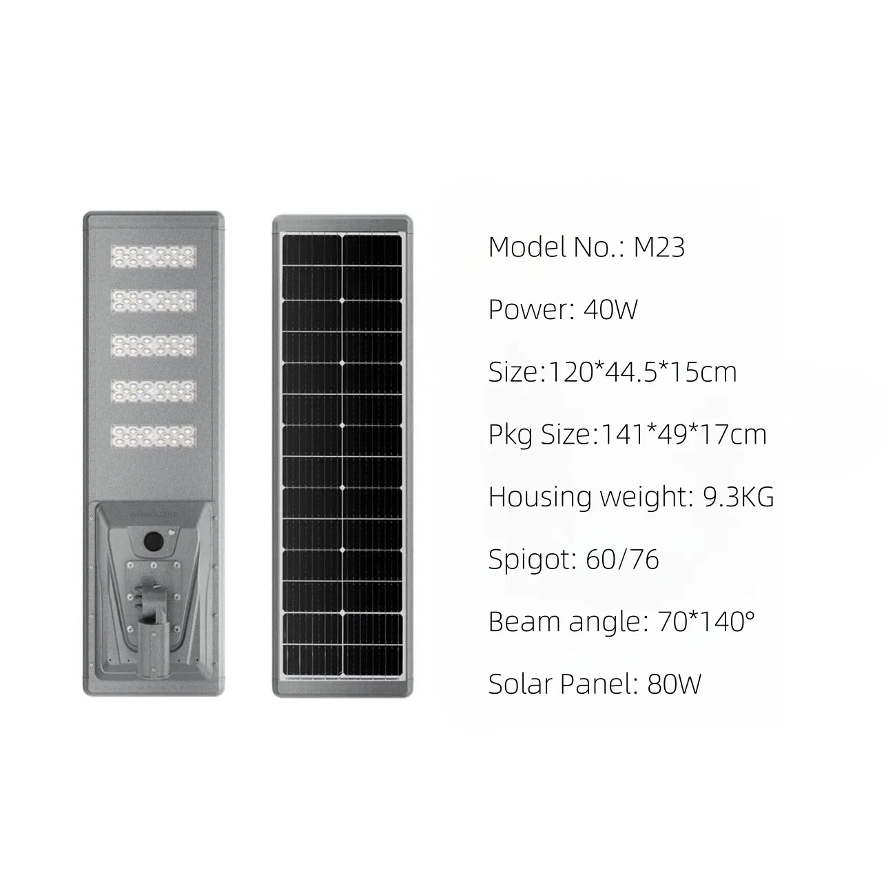40W High Bright All in One LED Solar Street Lighting Systems