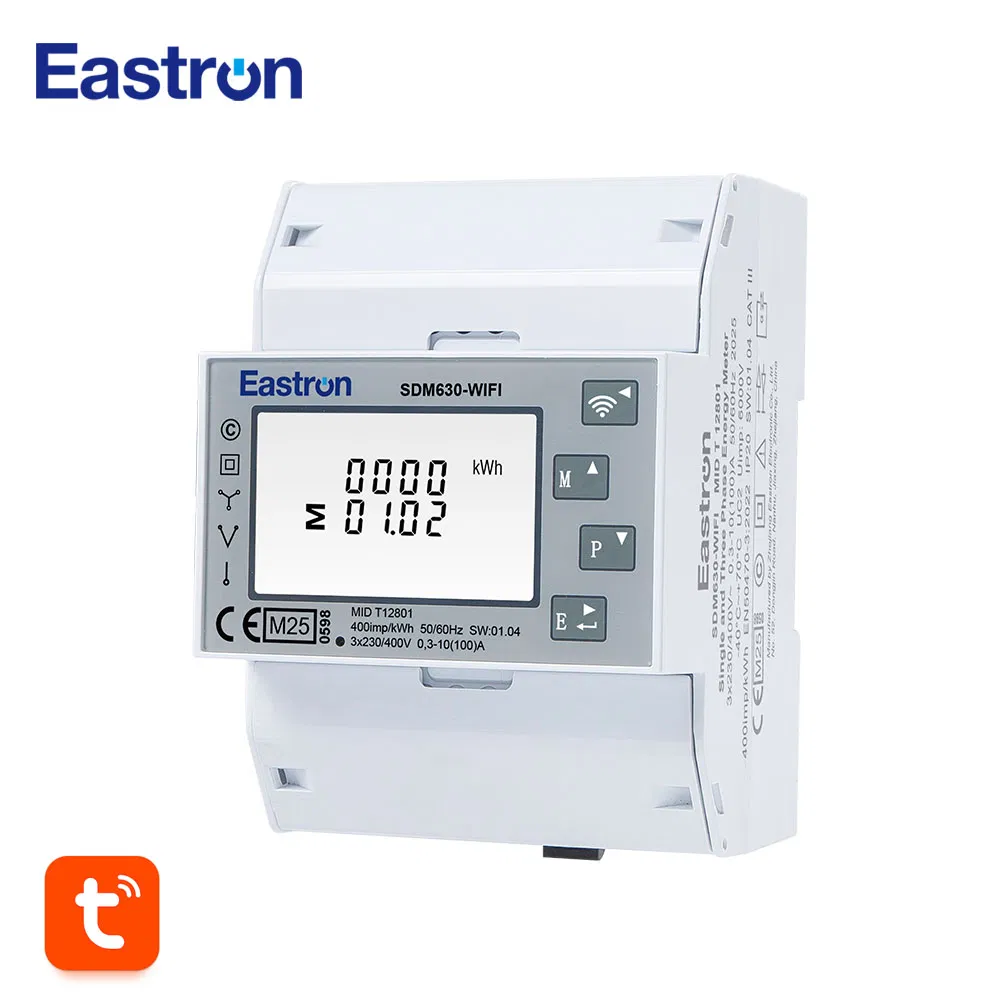 Eastron Sdm630-WiFi-Ty 3p3w/3p4w Class 0.5 MID Energy Meter Tuya WiFi Energy Meter for Smart Home Monitoring
