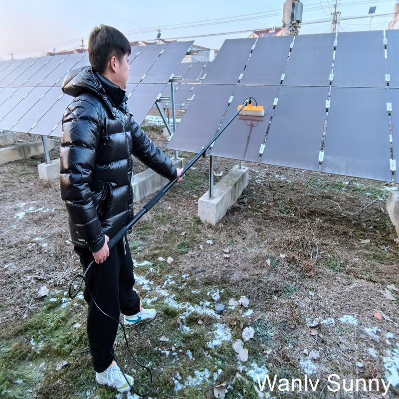 Aluminum-Alloy Compact Solar Panel Cleaning Brush Efficiency Solar Panel Cleaning Kit