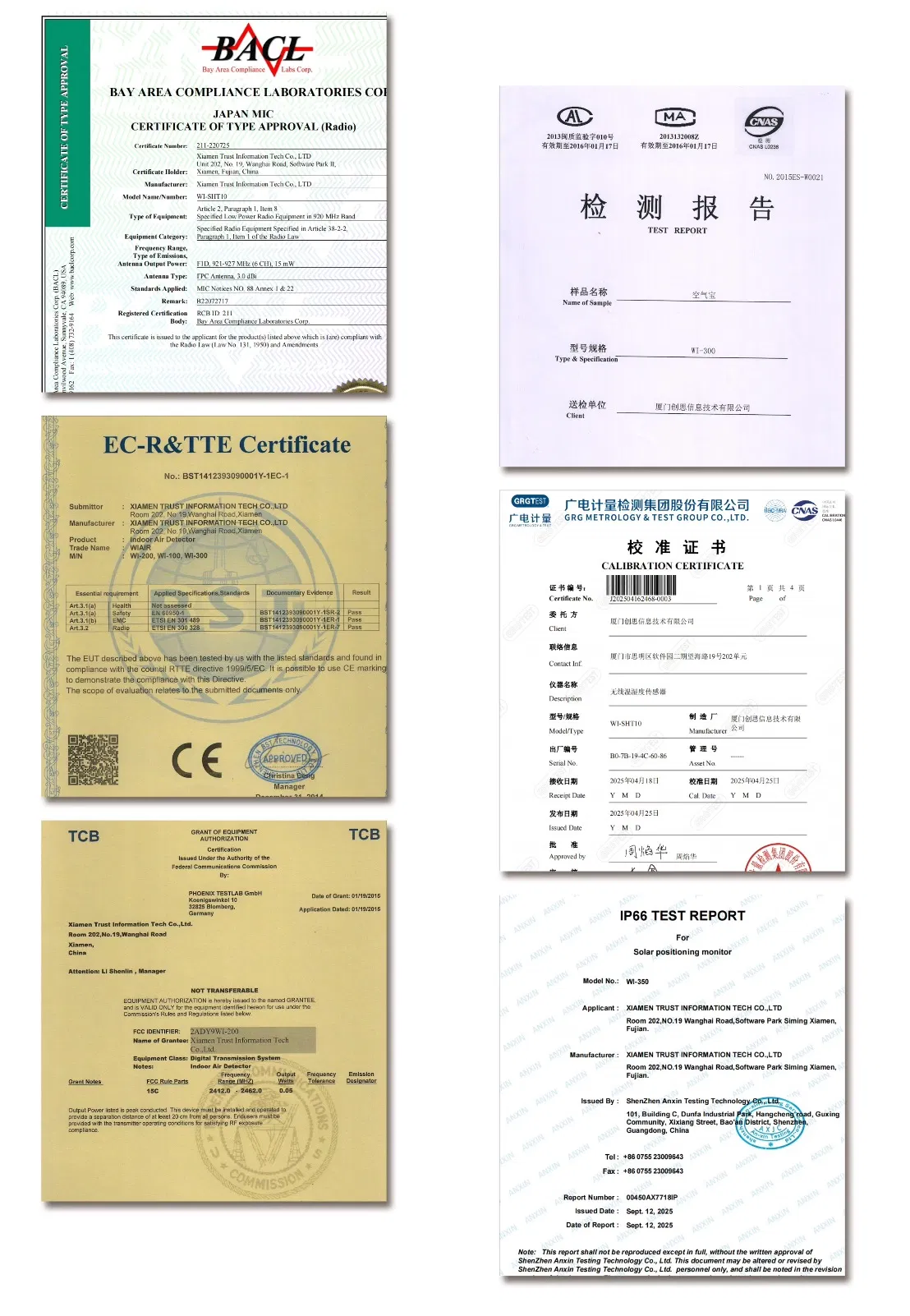 Certifications