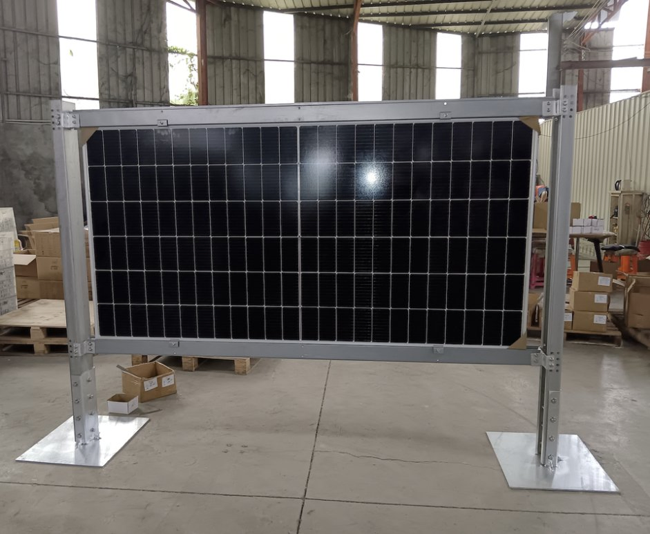 Commercial Use Bifacial Solar Panel Fence Vertical Solar Ground Mounting Structure PV Fence for Farmland