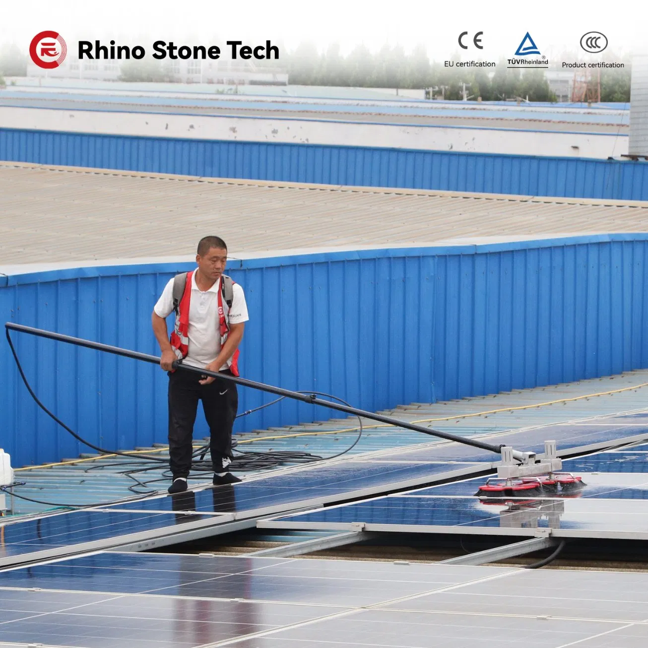 Smart Double-End Rotating Brush Photovoltaic Cell Cleaning Tool Solar Panel Protection Kit