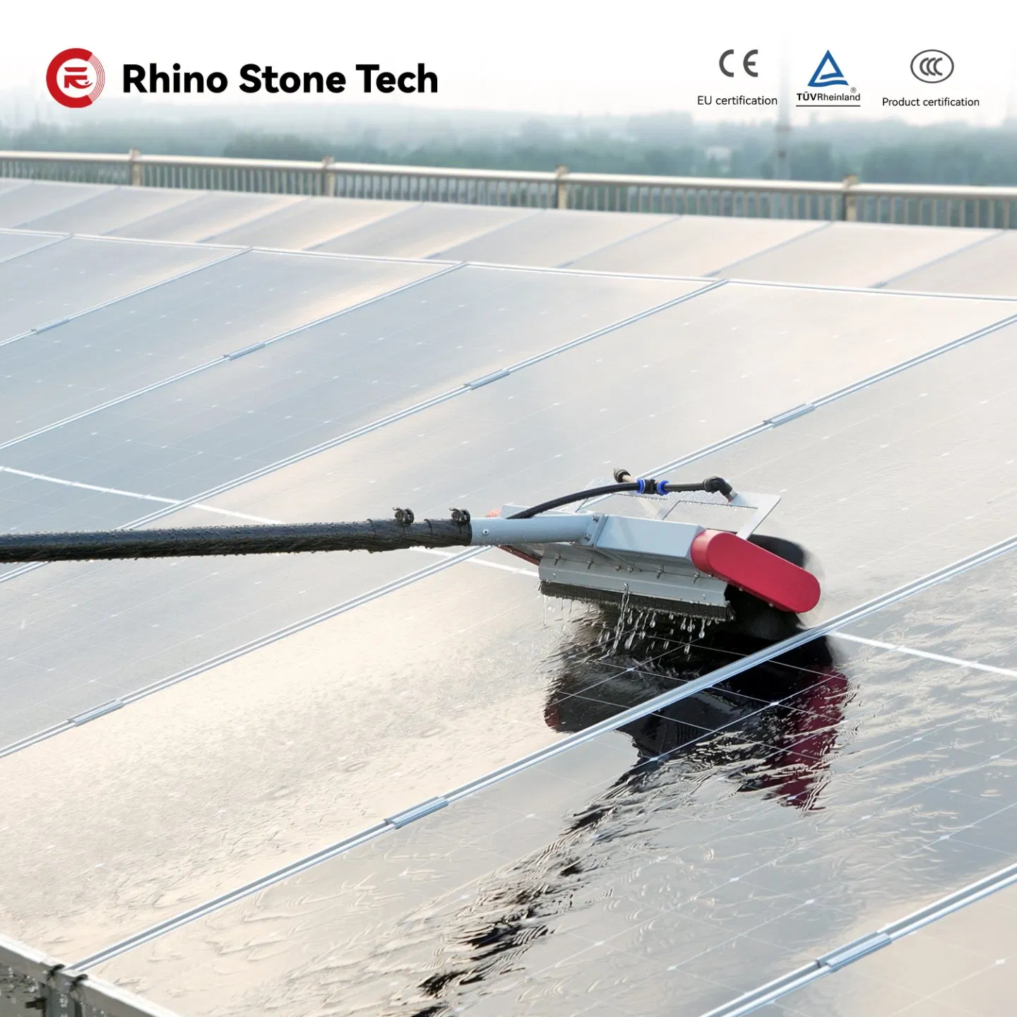 Cold Water Washing Solar Brush PV Panels Cleaning System Solution Toolssolar Panel Cleaning System Kit