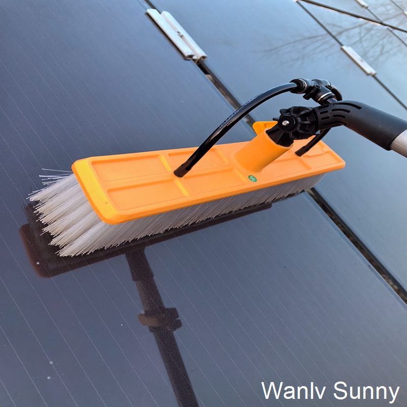Solar Panel Cleaner Kit with Spray Flat Brush Window Cleaning Tool