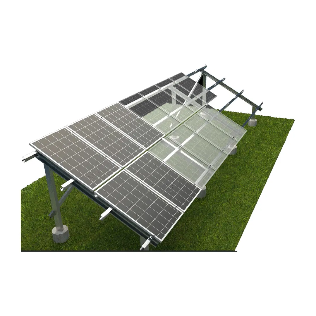 Solar Panel Racking Ground Mounting PV Concrete Foundation Fixed Structure