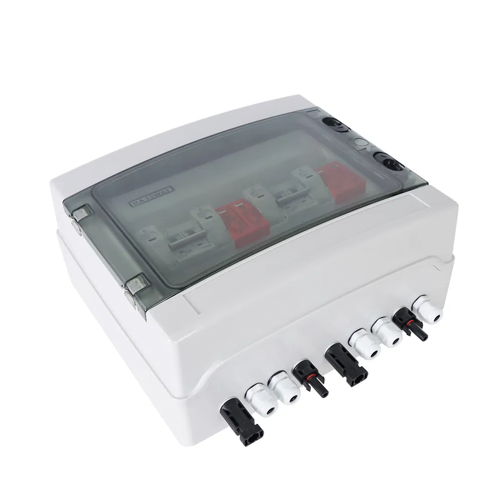 CE TUV IEC Wsdb-PV2/2 IP65 2 in 2 out 2 Strings Array 15A 500V DC Solar PV Array Combiner Box for Solar Photovoltaic Energy Systems
