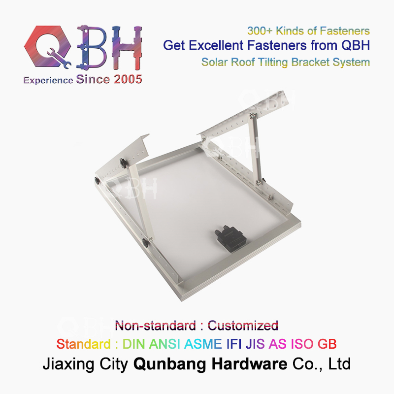 Qbh Customized Photovoltaic PV Energy System Roofing Tilting Mounting Solar Power Panel Aluminum Alloy Extrusion Guid Bracket Supporting Structure for Solar