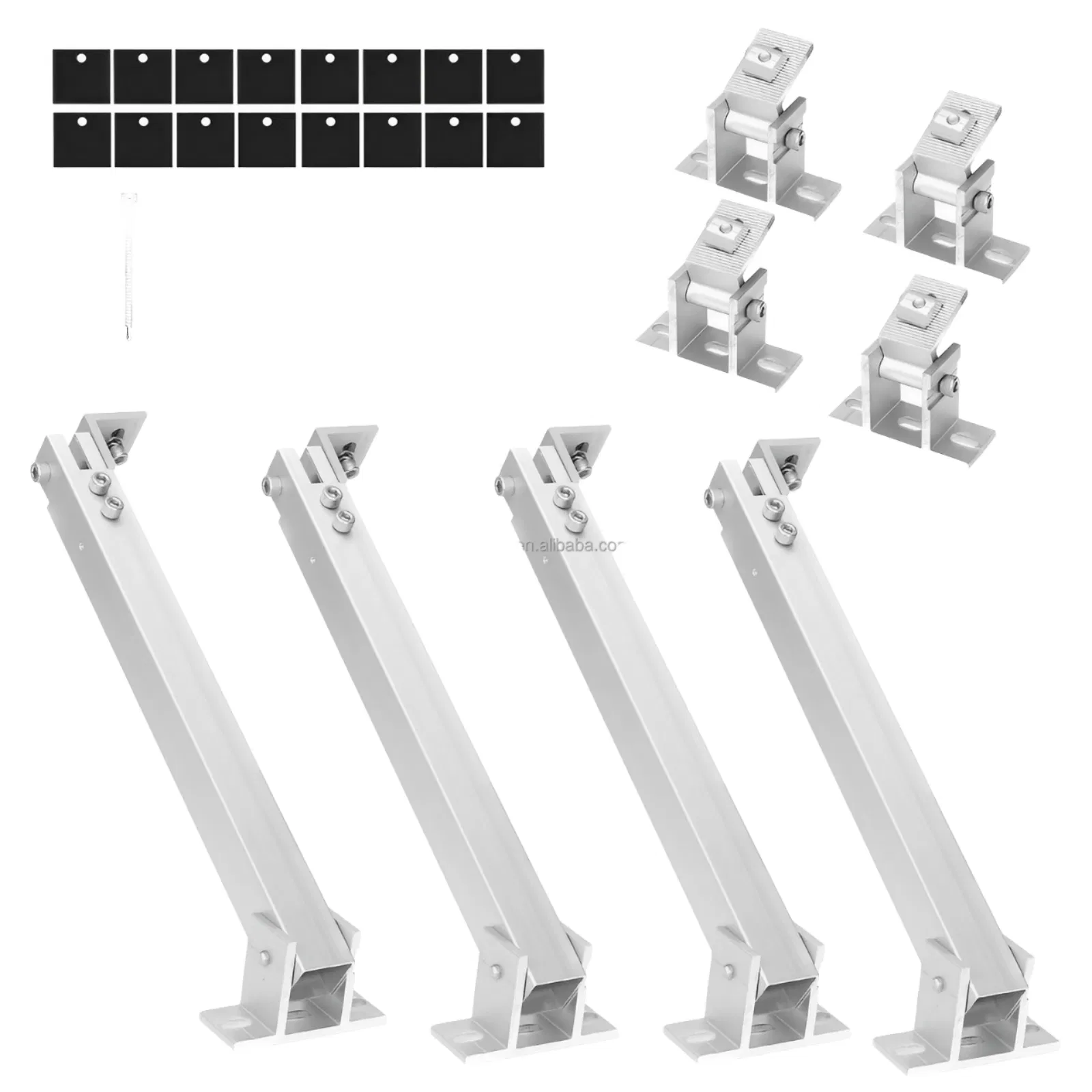 Hot Sale Adjustable Tilt Rear Leg Aluminum PV Panel Bracket Solar Mounting System Roof Flat Tile Roofs Metal Roof Structure