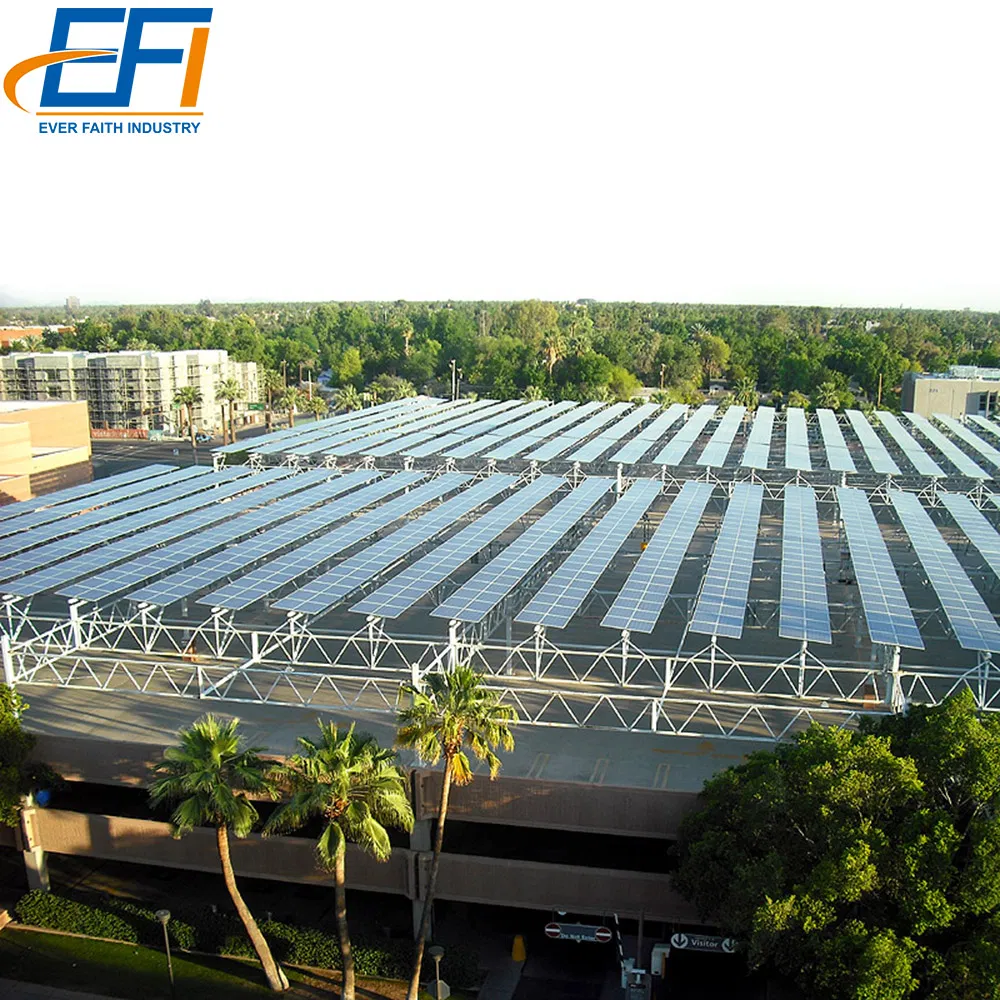 Carbon Steel Solar Carport Carport PV Ground Mounting System Metal Carport Structures