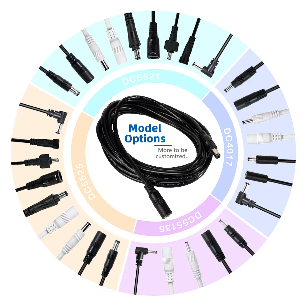 Male-to-Male &amp; Male-to-Female Copper Wire Connectors, Cables and Wires,DC Charging Cable Suitable for Surveillance Cameras, Solar Panels and LED Lights DC Cable