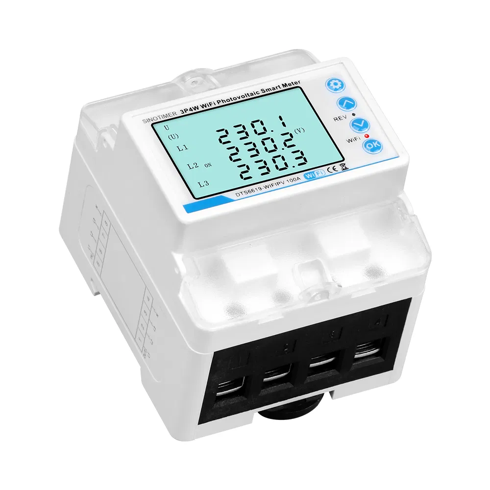 Dts6619-WiFi PV 3 Phase WiFi Smart Meter, 1-100A Adjustable, Real-Time Display for Current Voltage Power Energy PV Bidirectional Meter