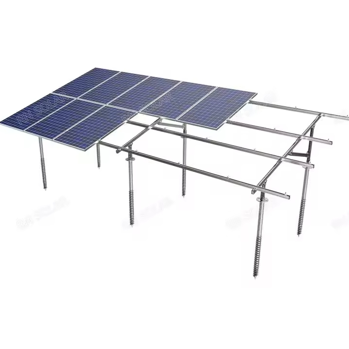 Ground Mount Solar PV Panels Rack System Single-Pile Ground Mounting Structure