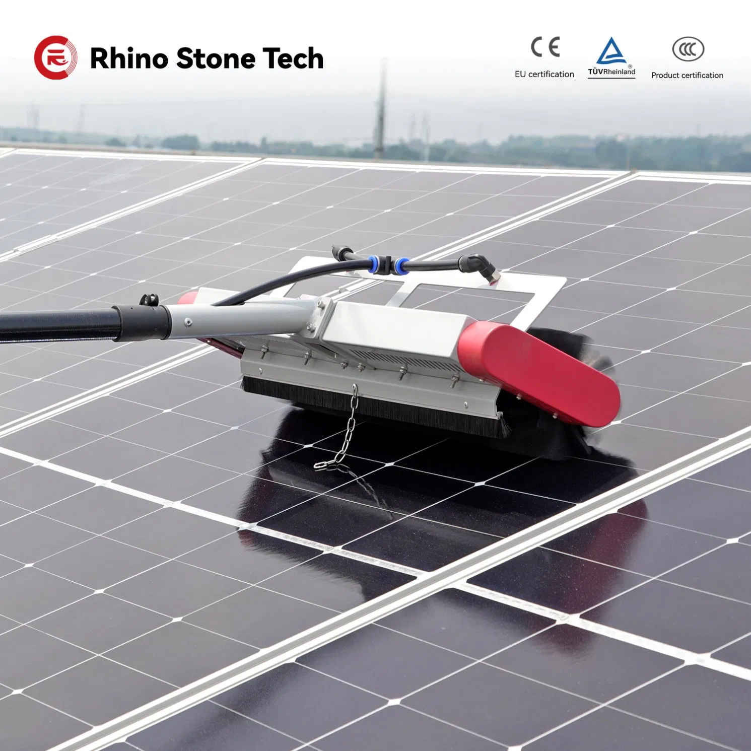 Light-Weight Mobile Solar Panel Cleaning Brush PV Power Station Washing Cleaner Kit