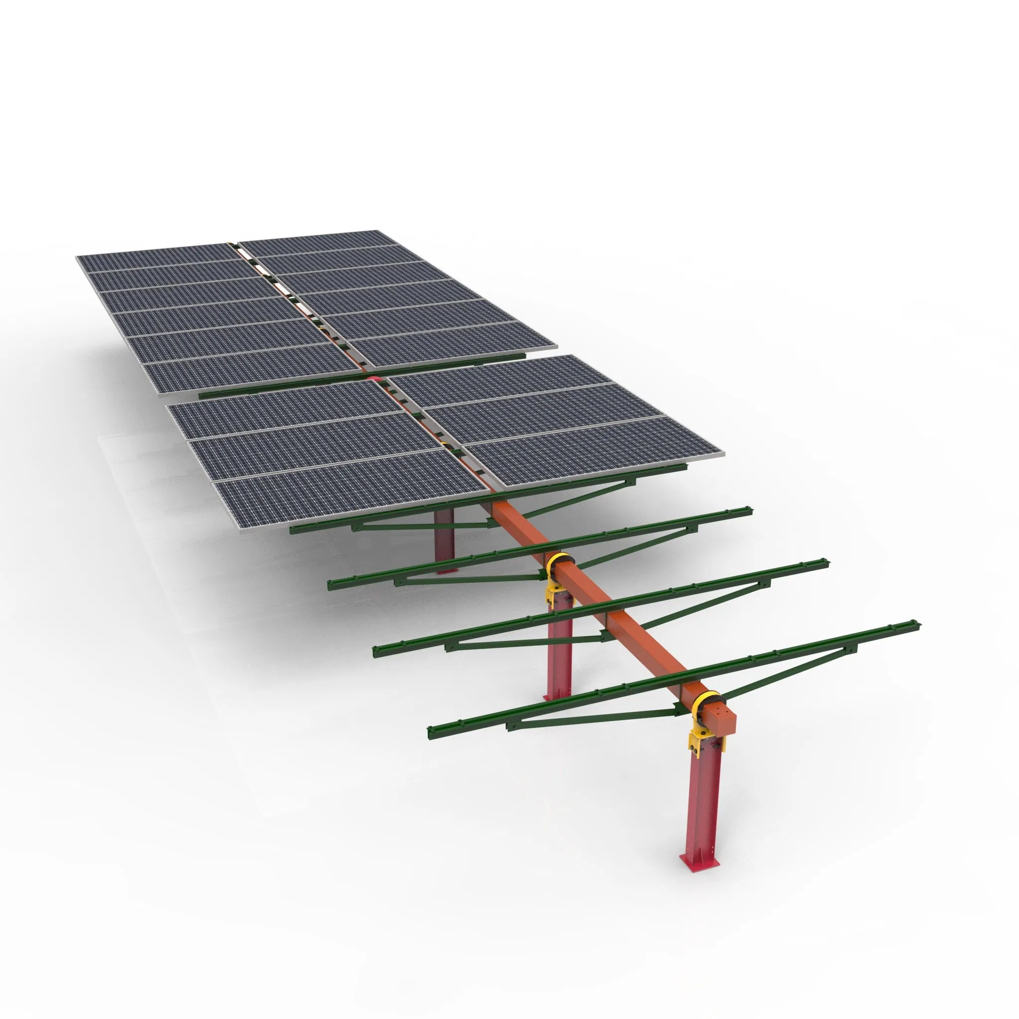 High Durability Painted Heavy Duty Loads Single Axis Solar Tracker Racking System
