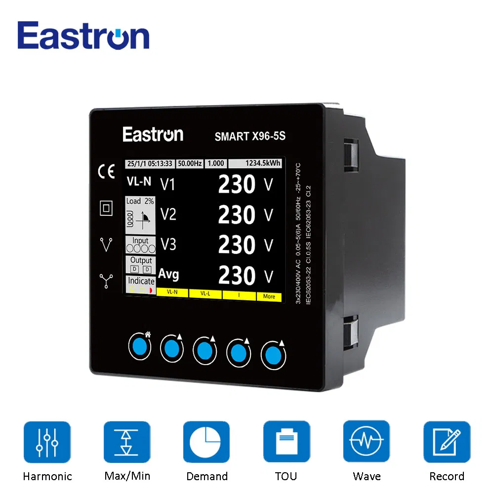 Eastron Smart X96-5s Series Leakage Current Measurement Three Phase RS485 Enethernet Energy Analyzer Bi-Directional Energy Meter